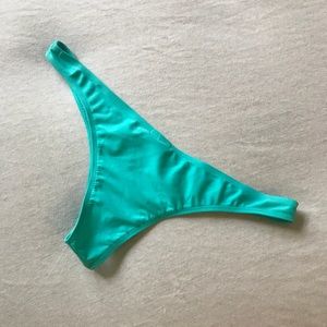 Teal blue body glove cheeky bikini thong
